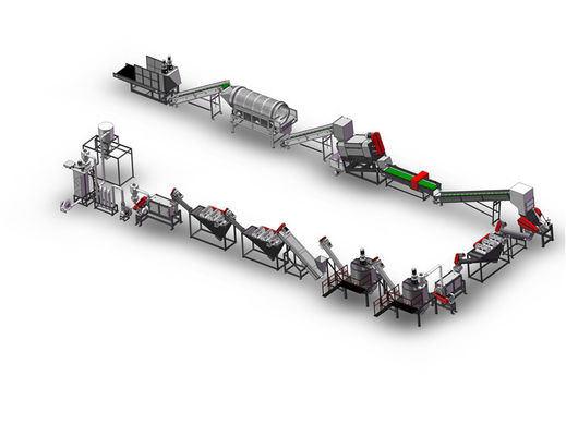 CE 500kg H  Plastic Waste Recycling Machine  Pet Bottle Washing Line
