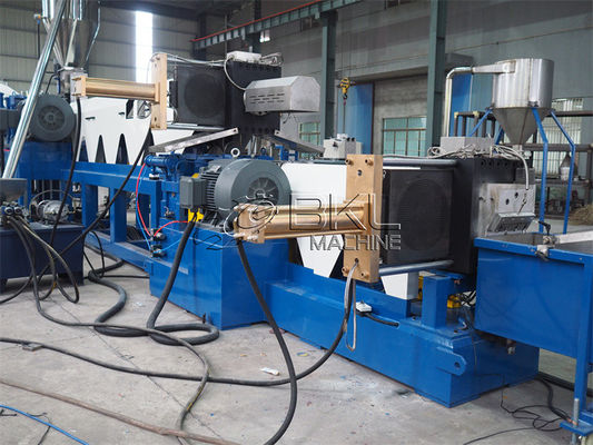 Two Stage PET Flakes Pelletizing Machine Plastic Film Recycling 100mm